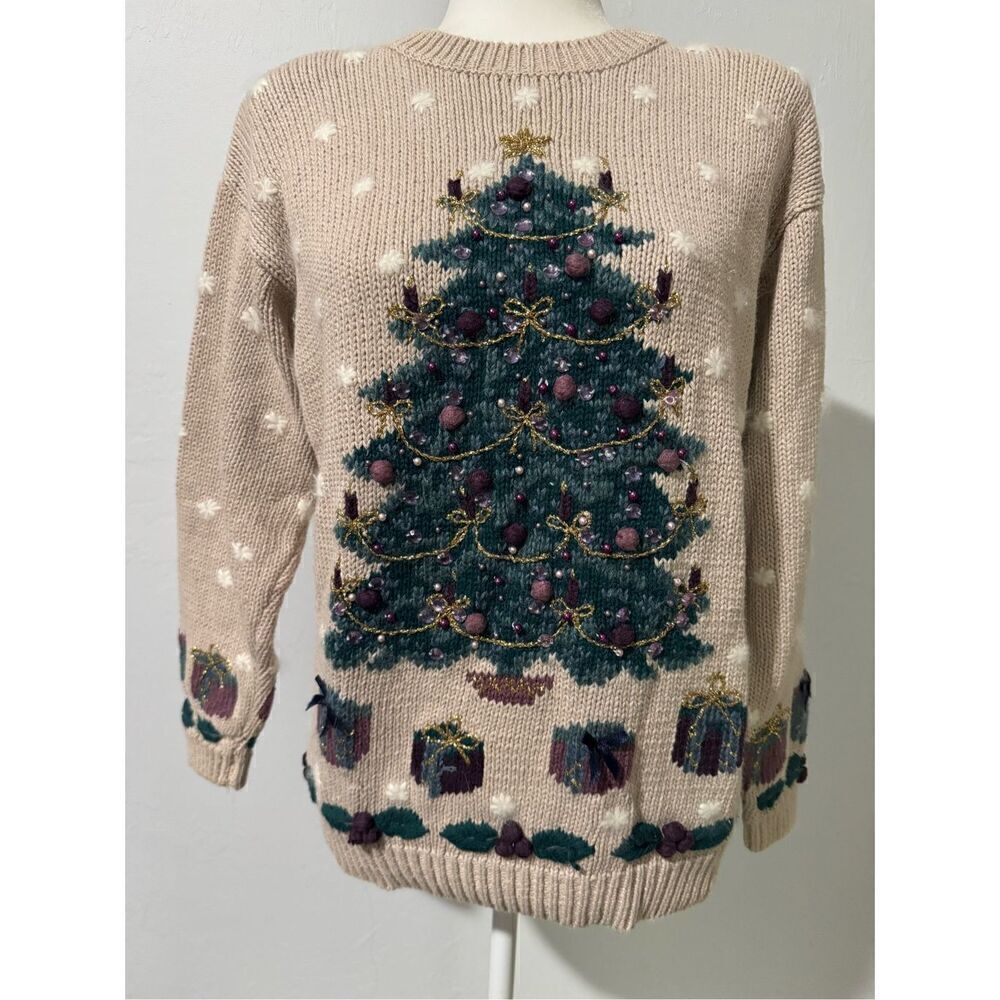 Christopher Hand Embroidered Holiday sweater M